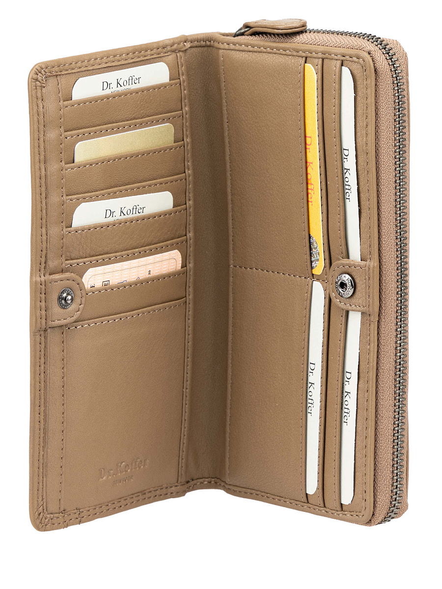 Кошелек Dr.Koffer из натуральной кожи бежевый