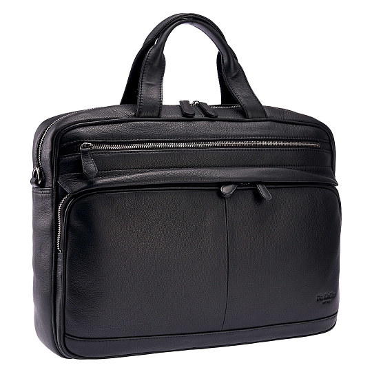 Деловая сумка Dr.Koffer из натуральной кожи черная