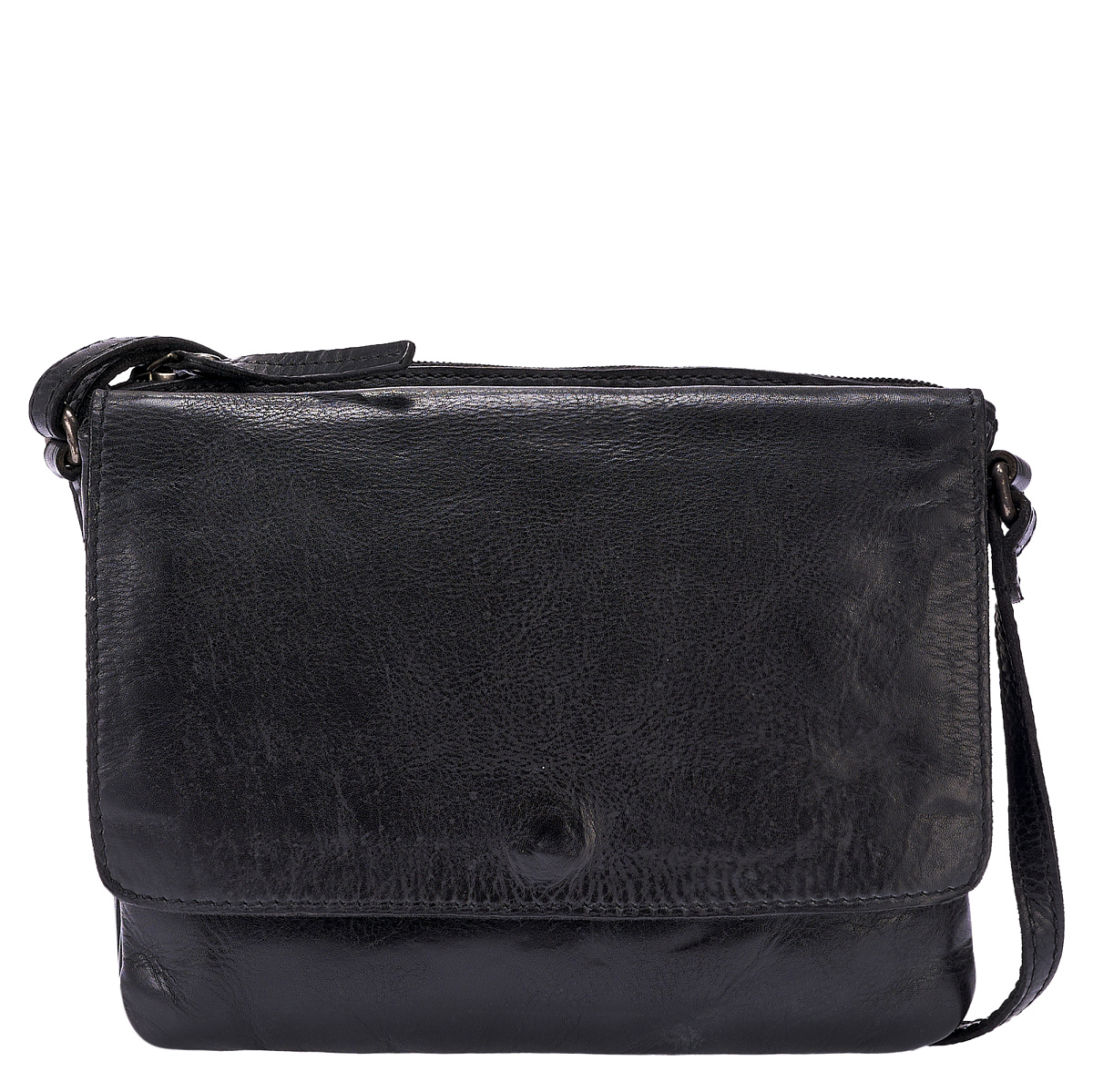 Сумка через плечо Dr.Koffer из натуральной кожи черная