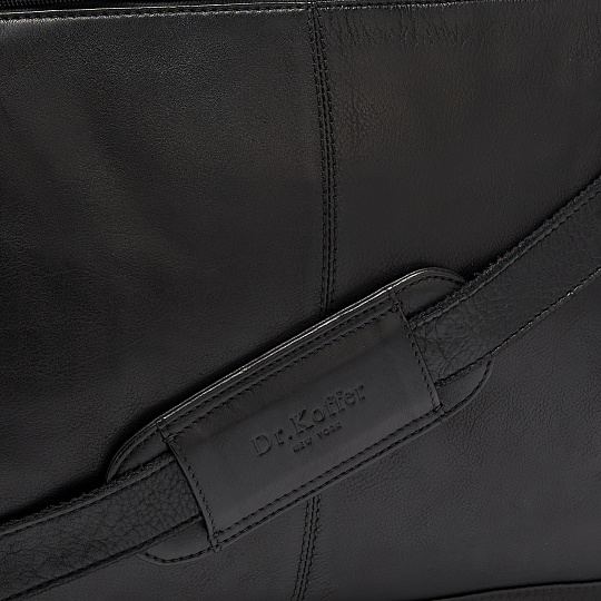 Деловая сумка Dr.Koffer из натуральной кожи черная