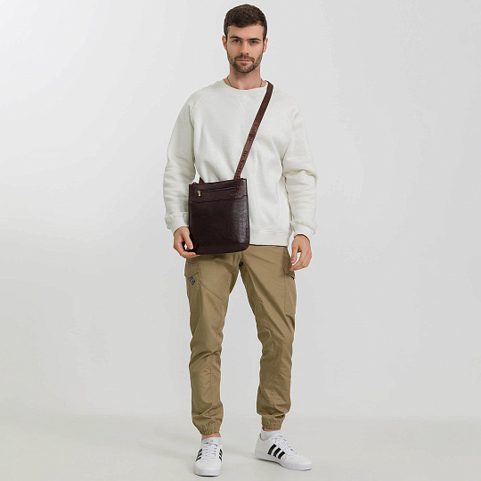 Сумка через плечо Dr.Koffer из натуральной кожи коричневая