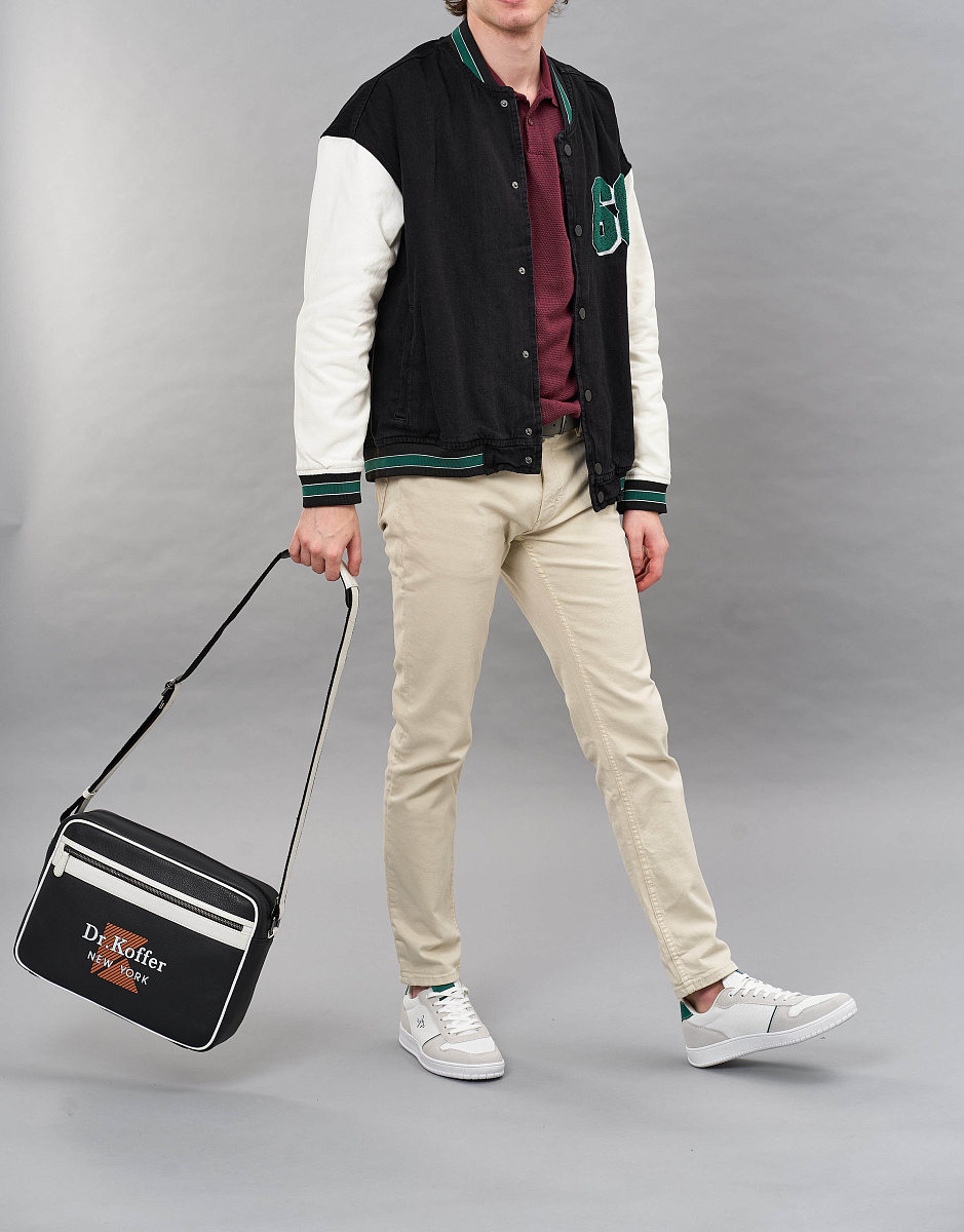 Сумка через плечо Dr.Koffer из натуральной кожи черная