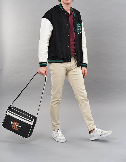 Сумка через плечо Dr.Koffer из натуральной кожи черная