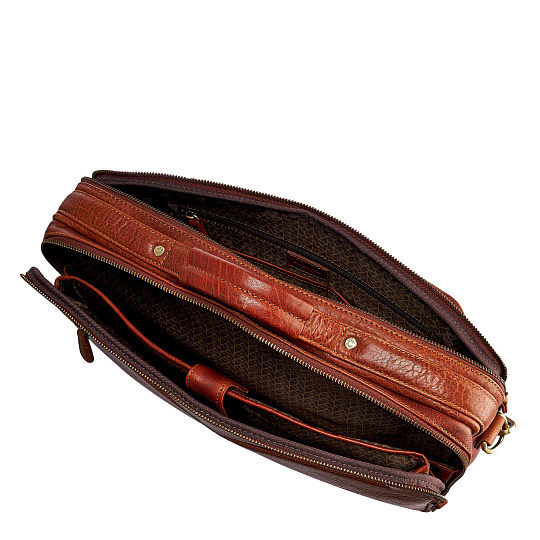 Деловая сумка Dr.Koffer из натуральной кожи коричневая