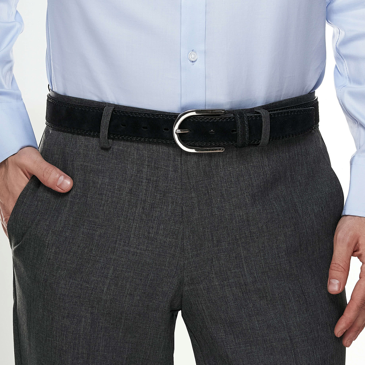 Ремень Dr. Koffer из натуральной кожи черный