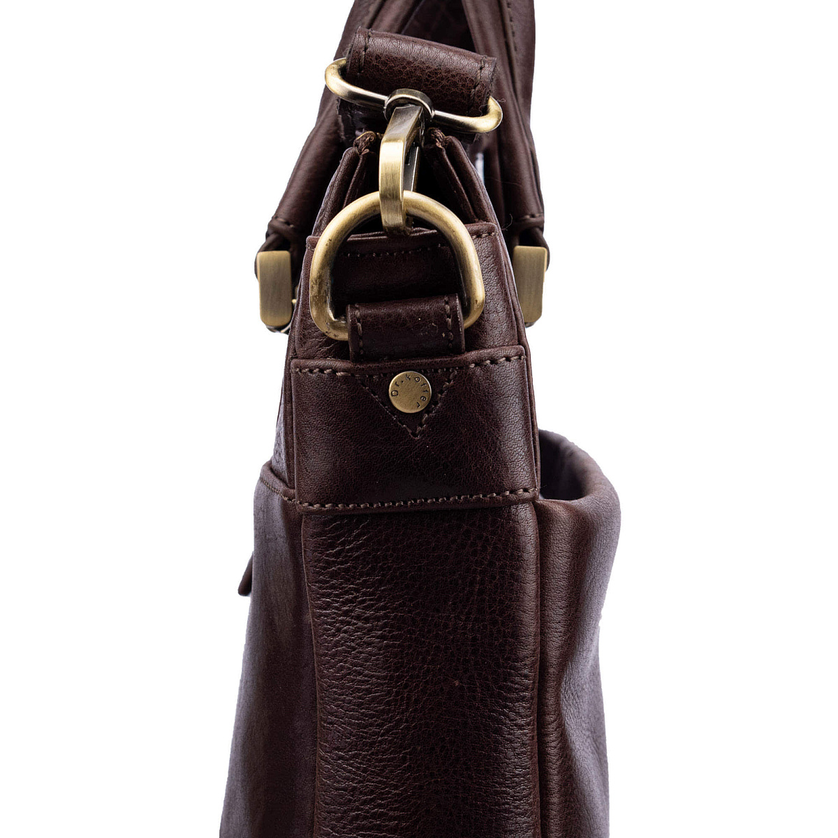 Деловая сумка Dr.Koffer из натуральной кожи темно-коричневая