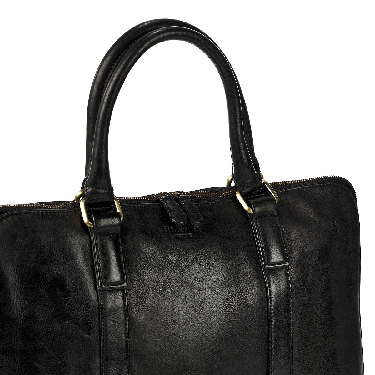 Деловая сумка Dr.Koffer из натуральной кожи черная