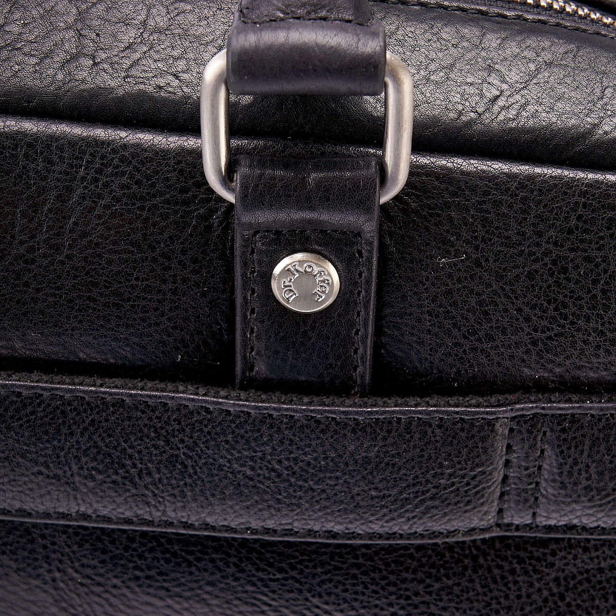 Деловая сумка Dr.Koffer из натуральной кожи черная