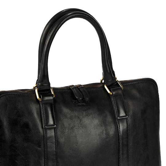 Деловая сумка Dr.Koffer из натуральной кожи черная