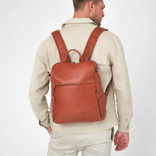 Рюкзак Dr.Koffer из натуральной кожи светло-коричневый