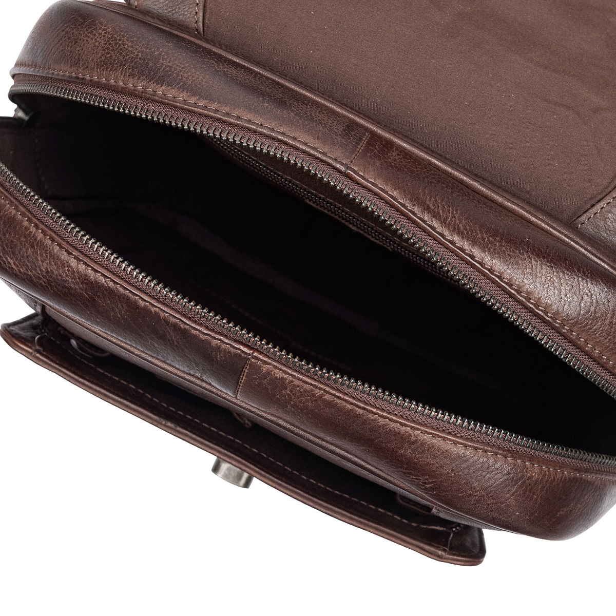 Рюкзак Dr.Koffer из натуральной кожи темно-коричневый