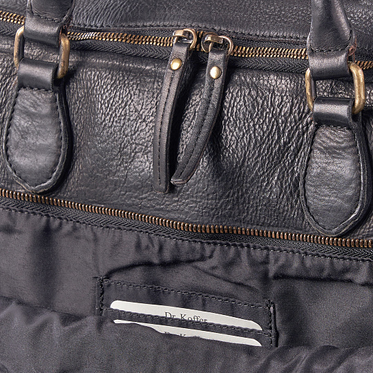 Деловая сумка Dr.Koffer из натуральной кожи черная