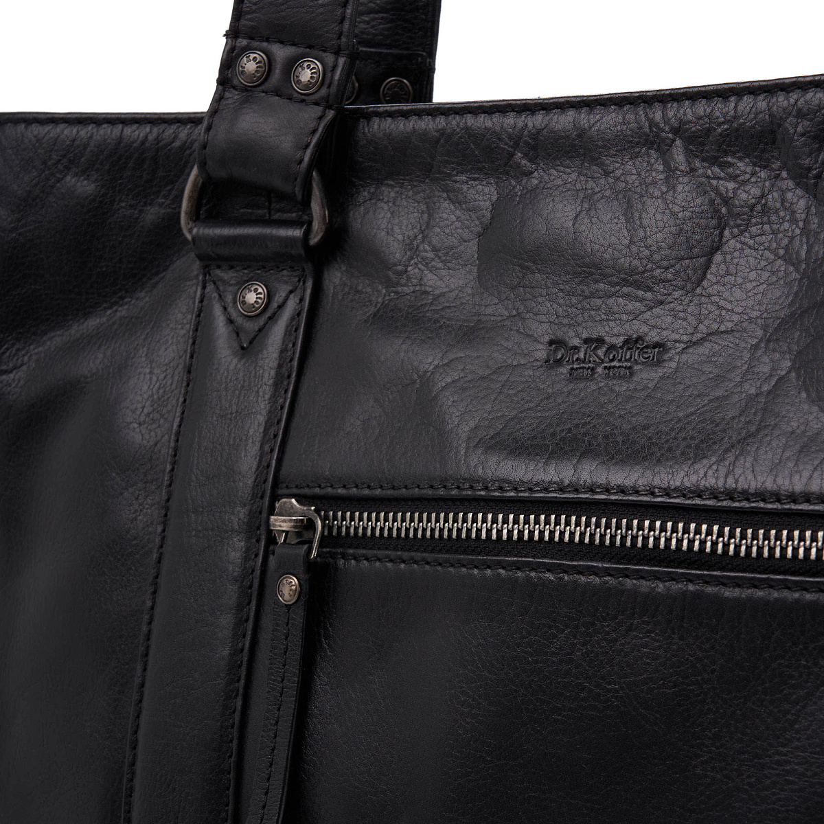 Деловая сумка Dr.Koffer из натуральной кожи черная