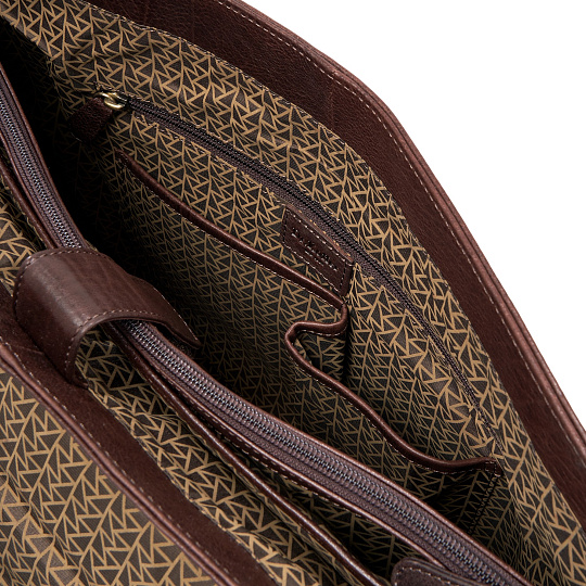 Портфель Dr.Koffer из натуральной кожи темно-коричневый