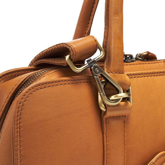 Деловая сумка Dr.Koffer из натуральной кожи коричневая