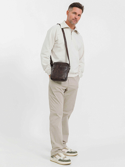 Сумка через плечо Dr.Koffer из натуральной кожи коричневая