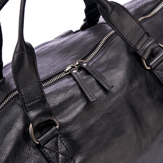 Сумка дорожная Dr.Koffer из натуральной кожи черная