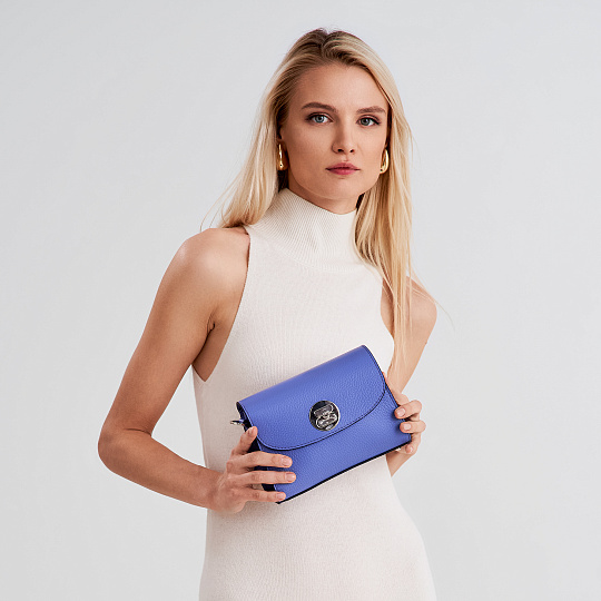 Женская сумка Dr. Koffer из натуральной кожи голубая