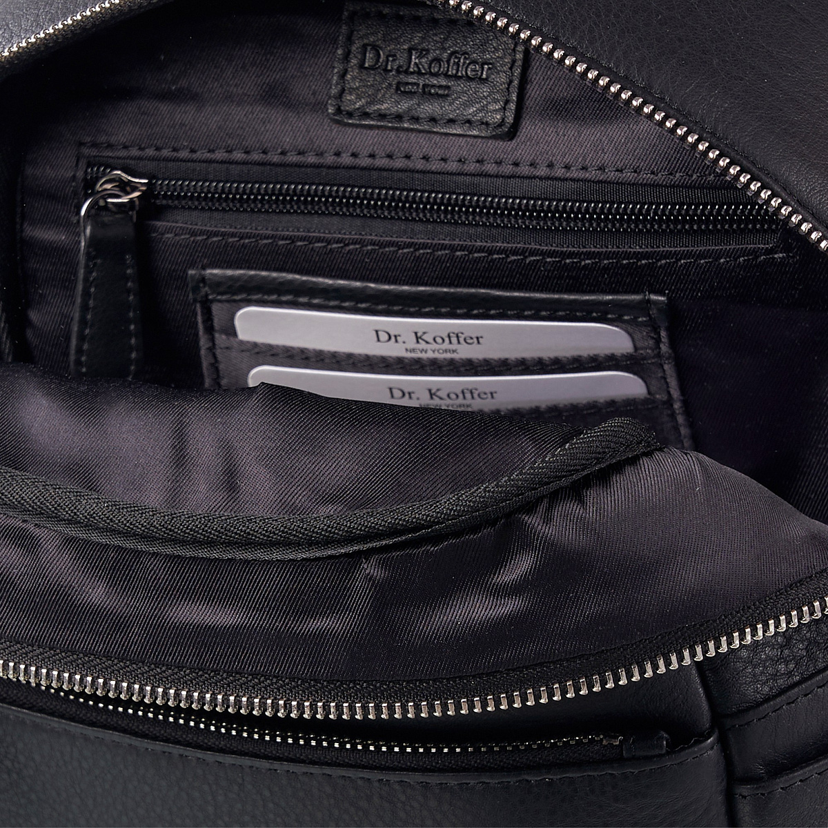 Рюкзак Dr.Koffer из натуральной кожи черный