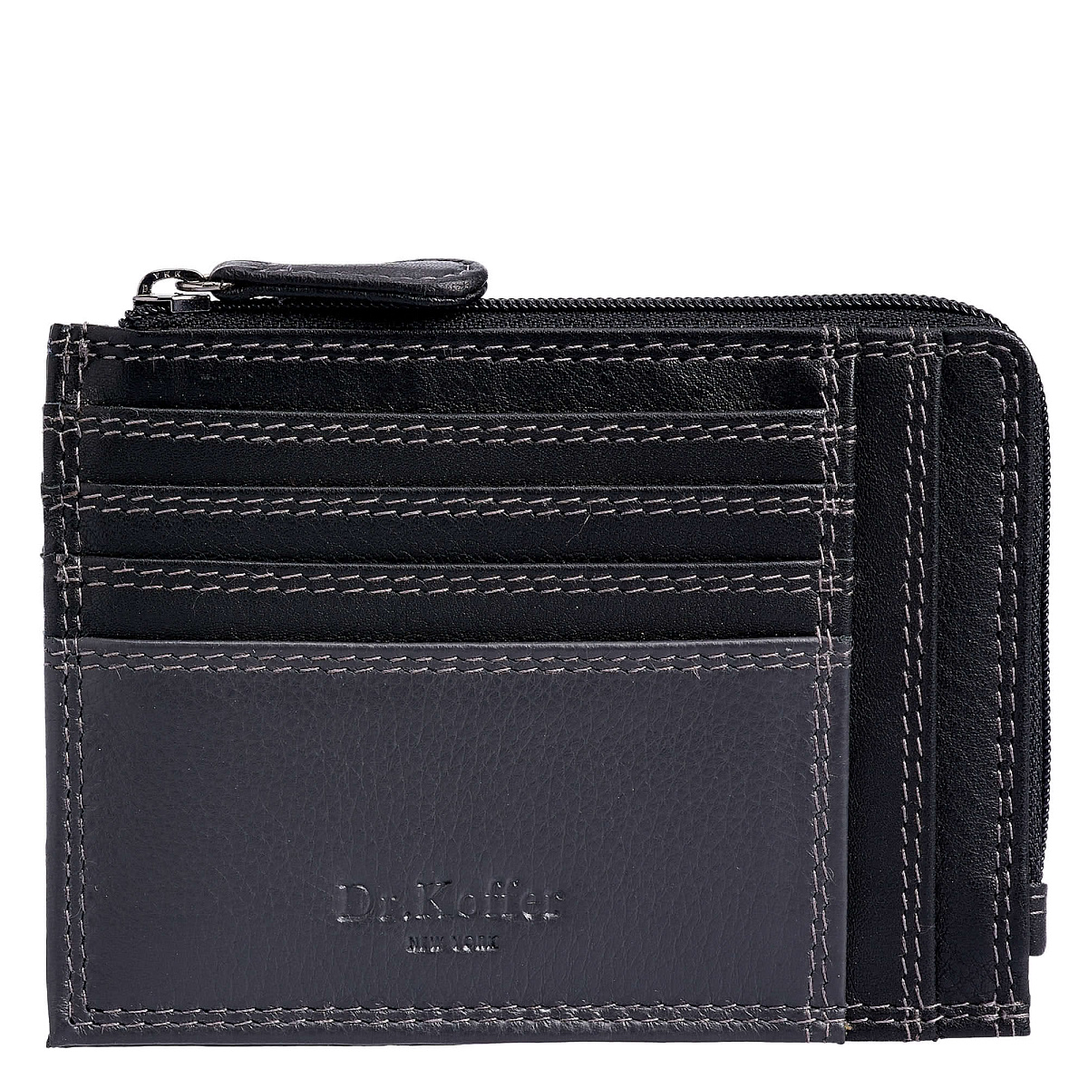 Кредитница Dr.Koffer из натуральной кожи черная
