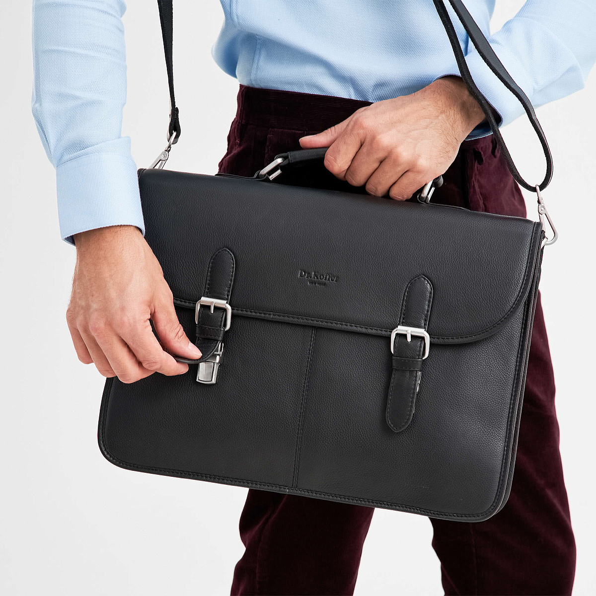 Портфель Dr.Koffer из натуральной кожи черный
