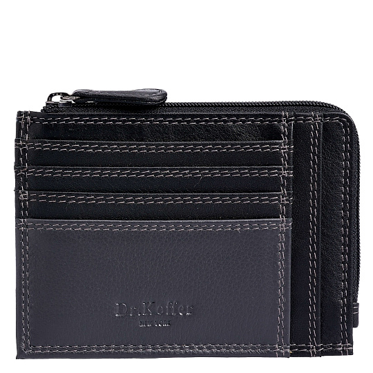 Кредитница Dr.Koffer из натуральной кожи черная