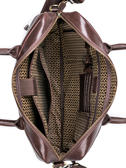 Деловая сумка Dr.Koffer из натуральной кожи темно-коричневая