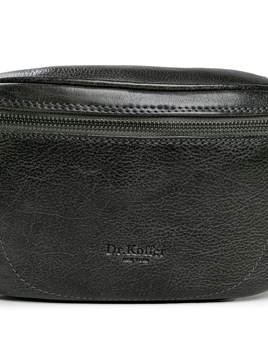 Сумка на пояс Dr. Koffer из натуральной кожи серая