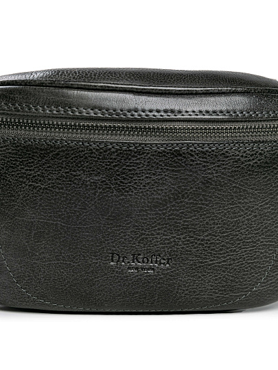 Сумка на пояс Dr. Koffer из натуральной кожи серая