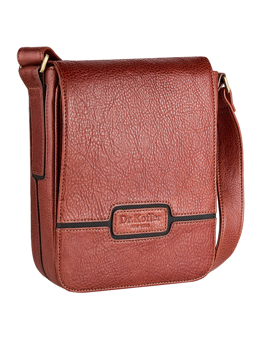 Сумка через плечо Dr.Koffer из натуральной кожи коричневая