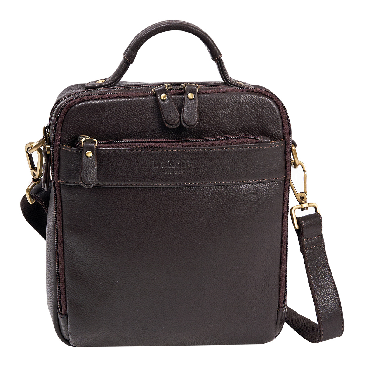 Сумка через плечо Dr.Koffer из натуральной кожи коричневая