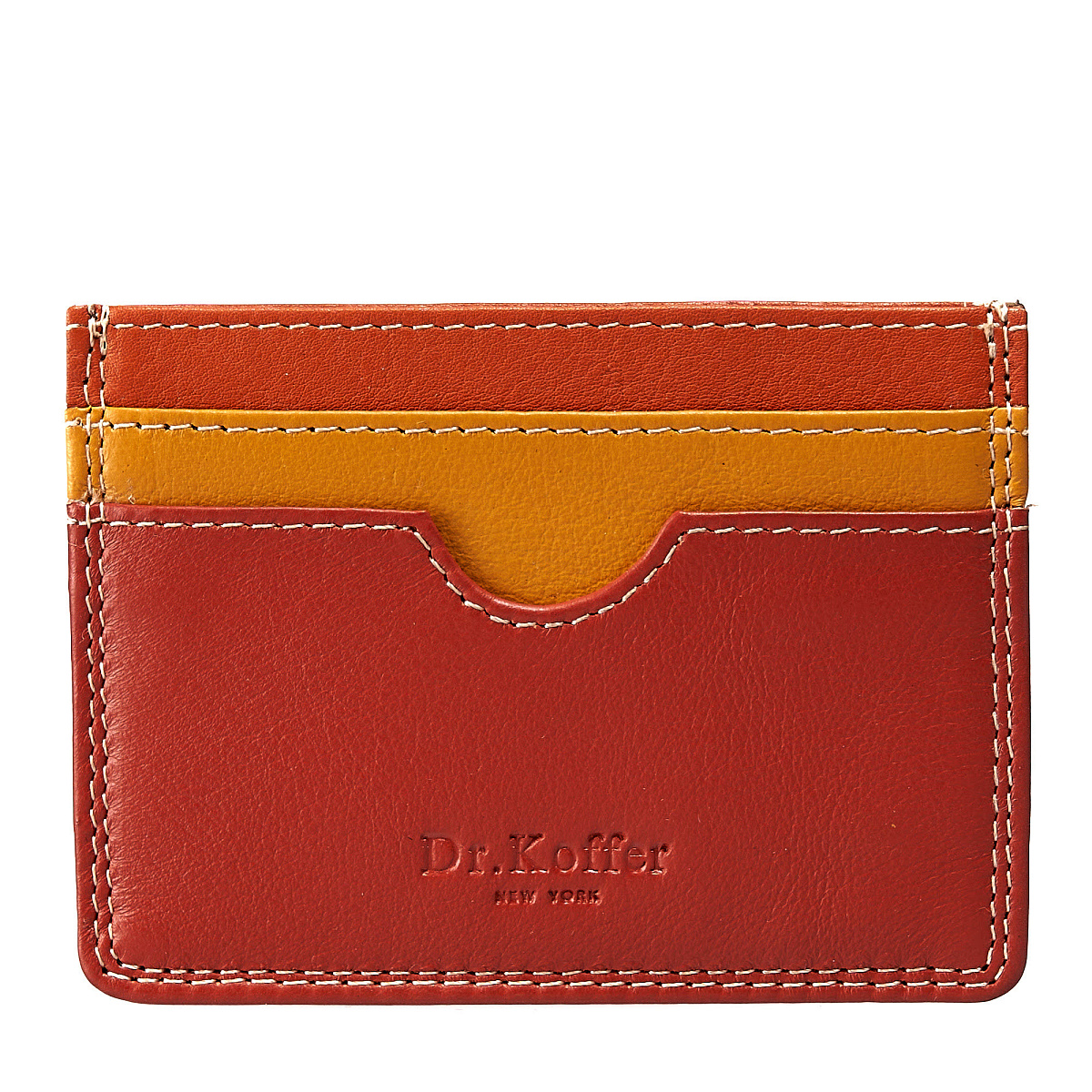 Кредитница Dr.Koffer из натуральной кожи оранжевая