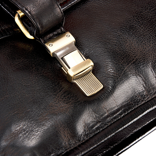 Портфель Dr.Koffer из натуральной кожи черный