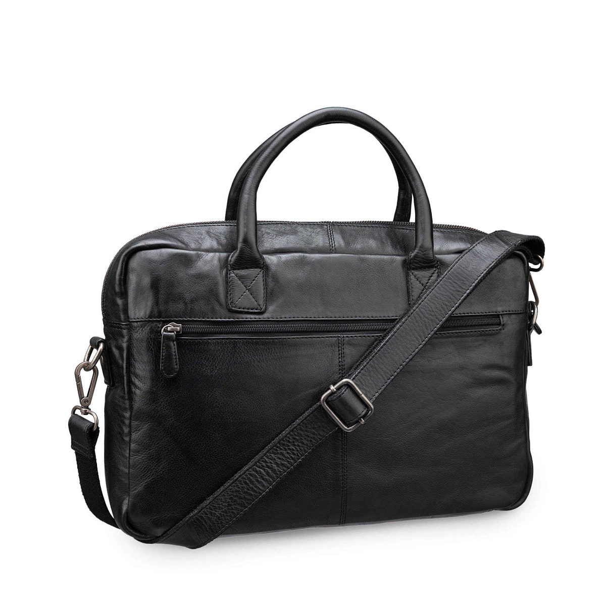 Деловая сумка Dr.Koffer из натуральной кожи черная