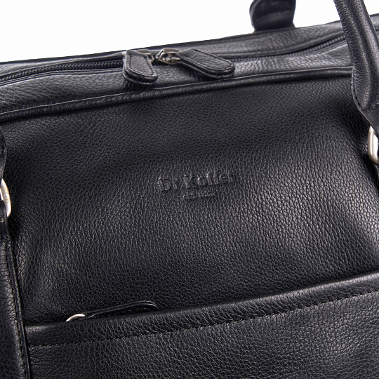 Сумка дорожная Dr.Koffer из натуральной кожи черная
