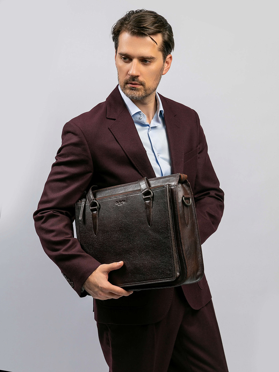 Женская сумка Dr.Koffer из натуральной кожи коричневая