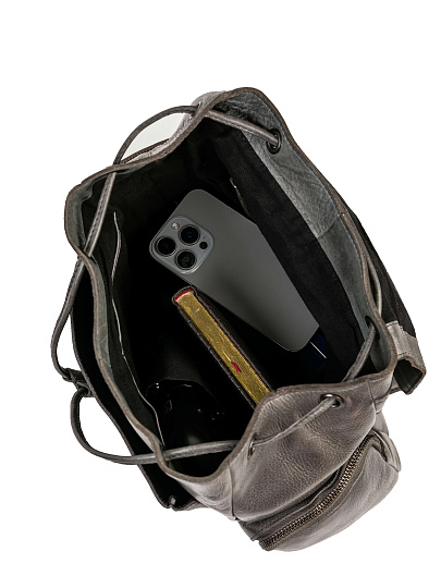 Рюкзак Dr.Koffer из натуральной кожи серый