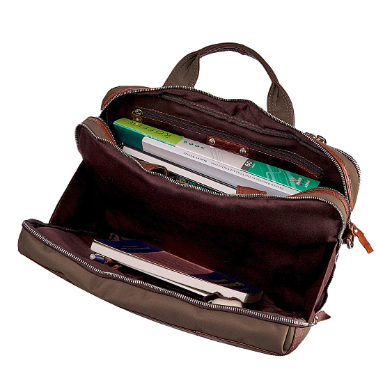 Деловая сумка Dr.Koffer из полиэстэра и натуральной кожи