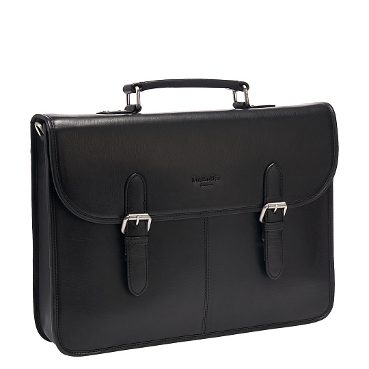 Портфель Dr.Koffer из натуральной кожи черный