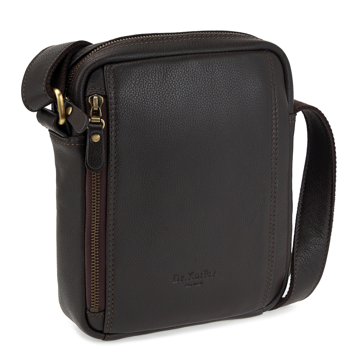 Сумка через плечо Dr.Koffer из натуральной кожи коричневая