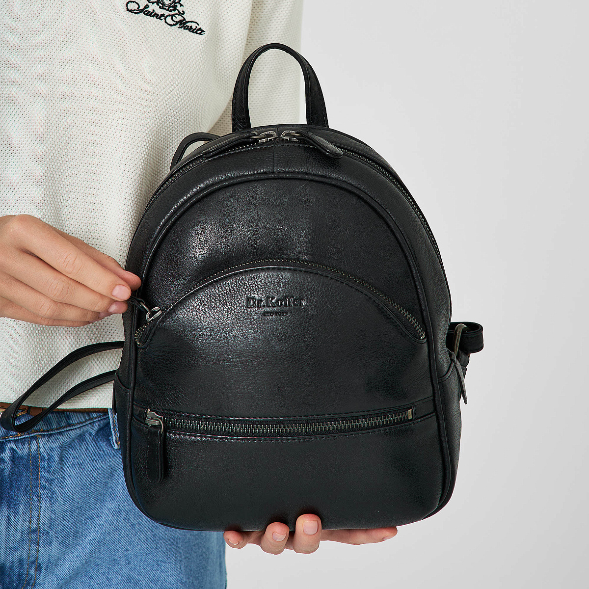 Рюкзак Dr.Koffer из натуральной кожи черный