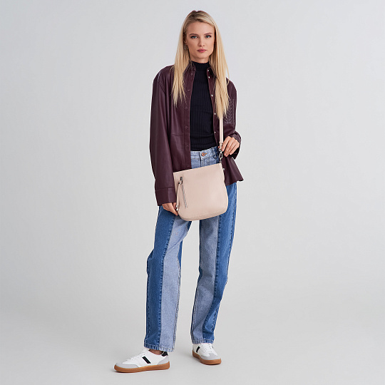 Женская сумка Dr. Koffer из натуральной кожи бежевая