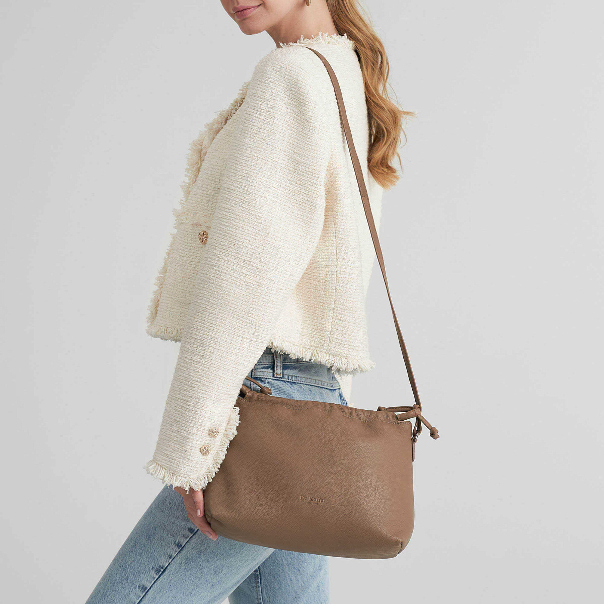 Женская сумка Dr.Koffer из натуральной кожи бежевая