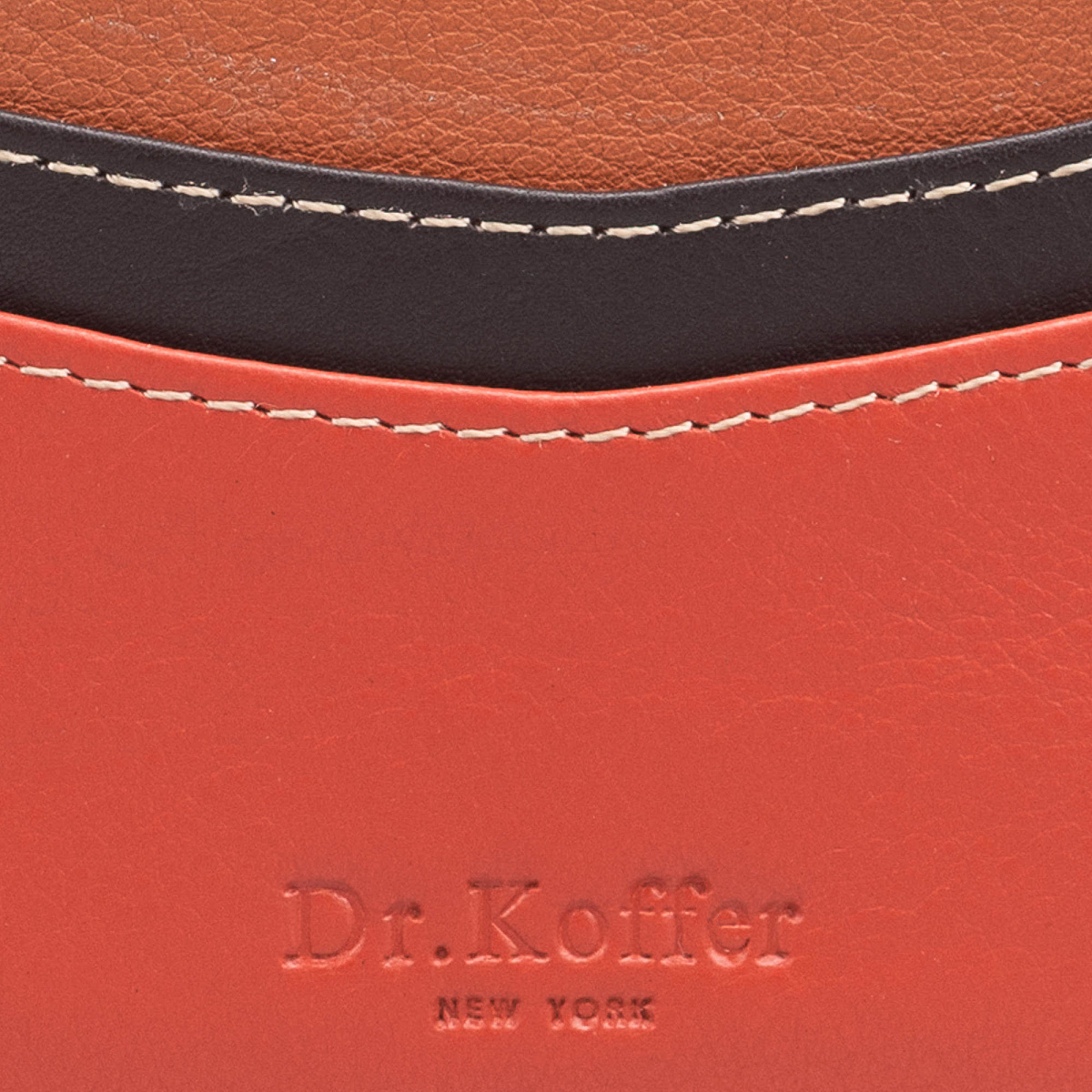 Кредитница Dr.Koffer из натуральной кожи оранжевая