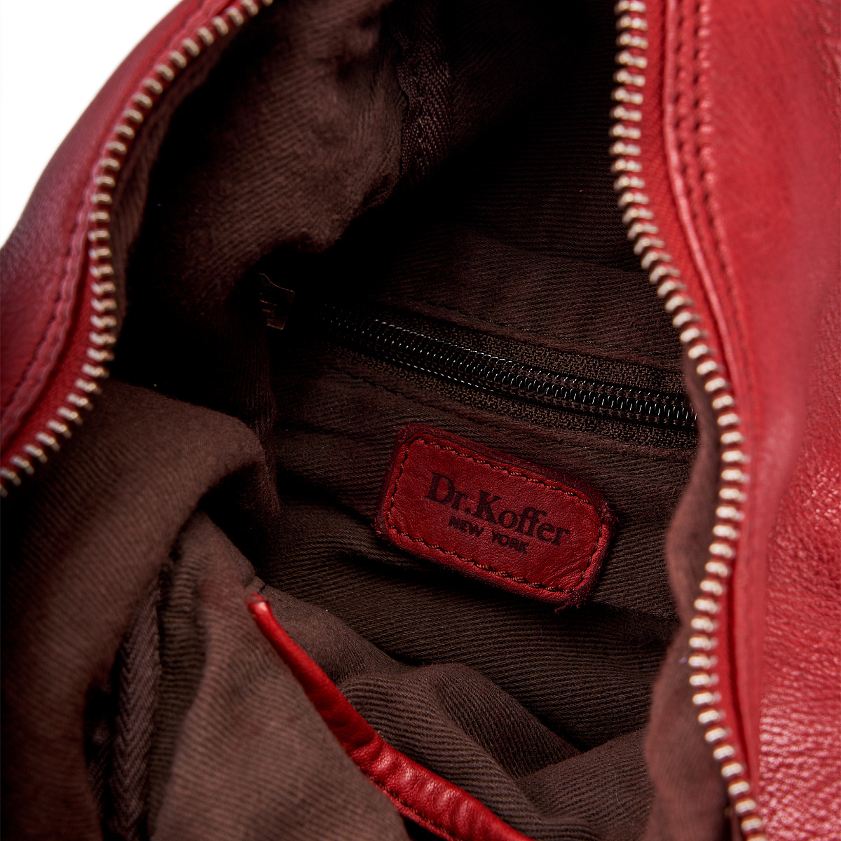 Сумка через плечо Dr.Koffer из натуральной кожи красная