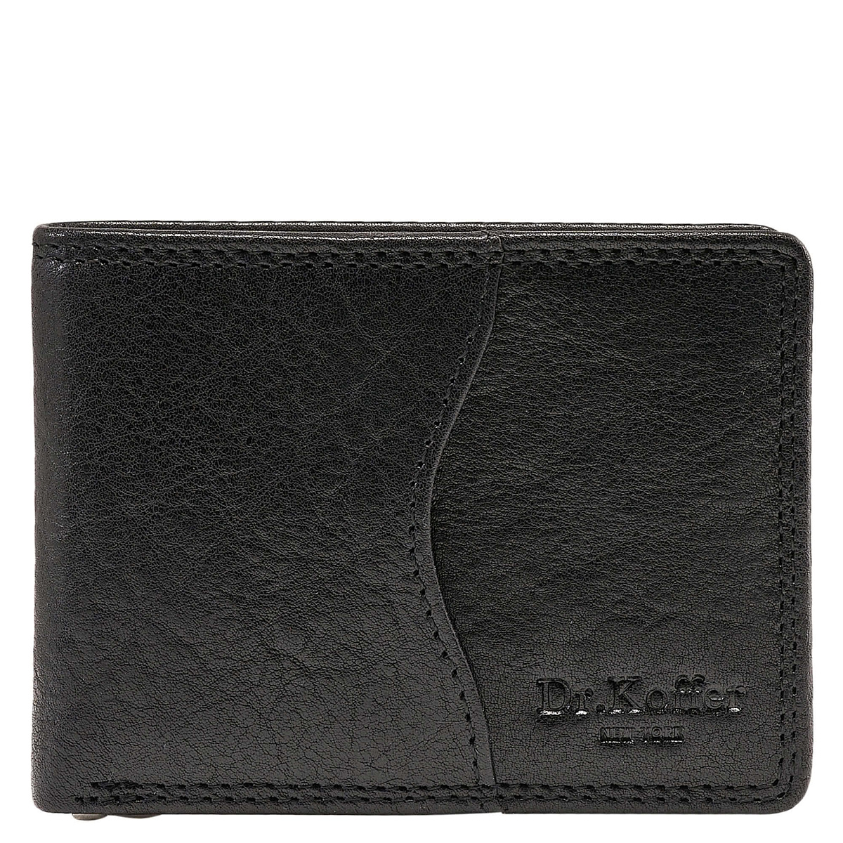 Зажим для денег Dr.Koffer из натуральной кожи черный