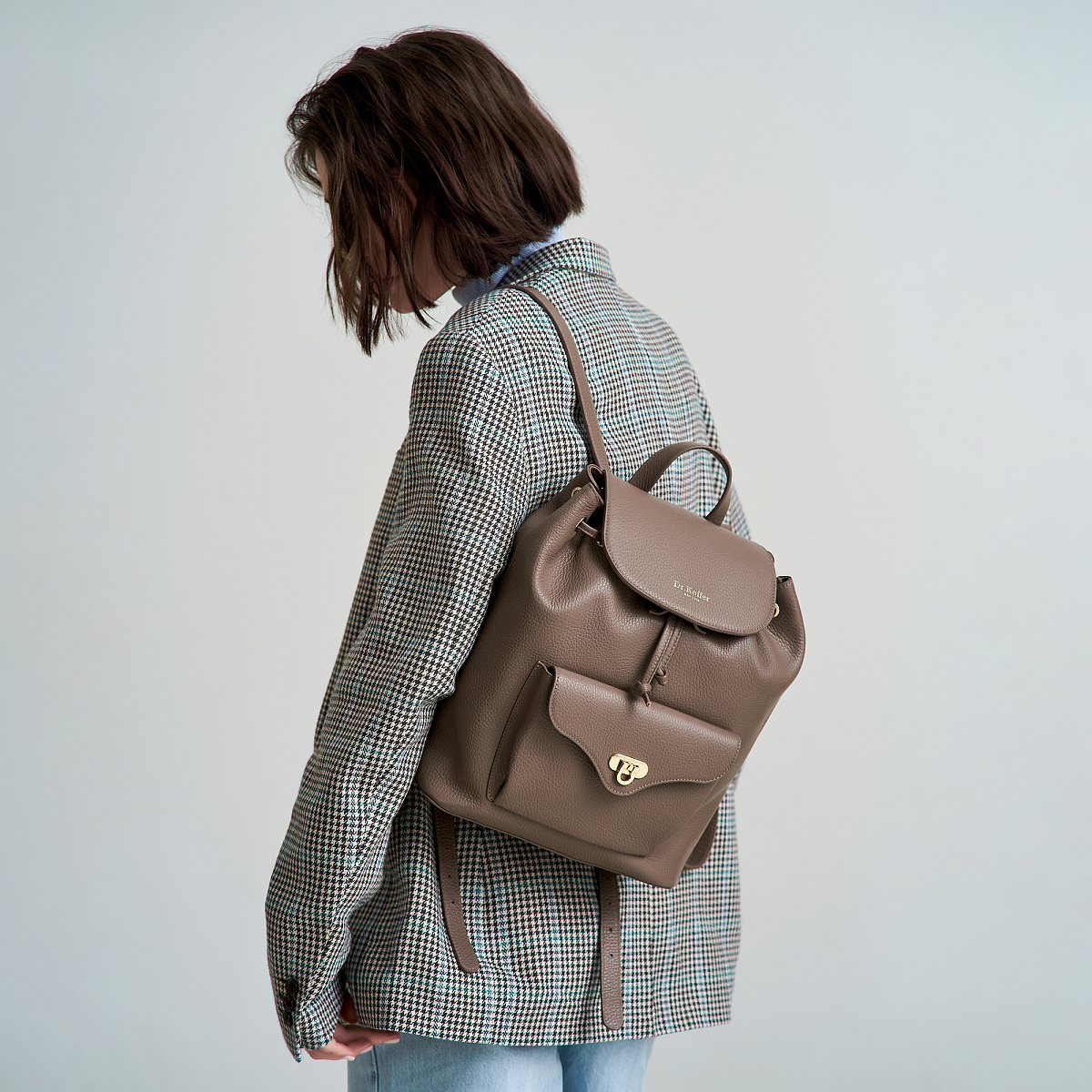 Рюкзак Dr. Koffer из натуральной кожи фиолетовый