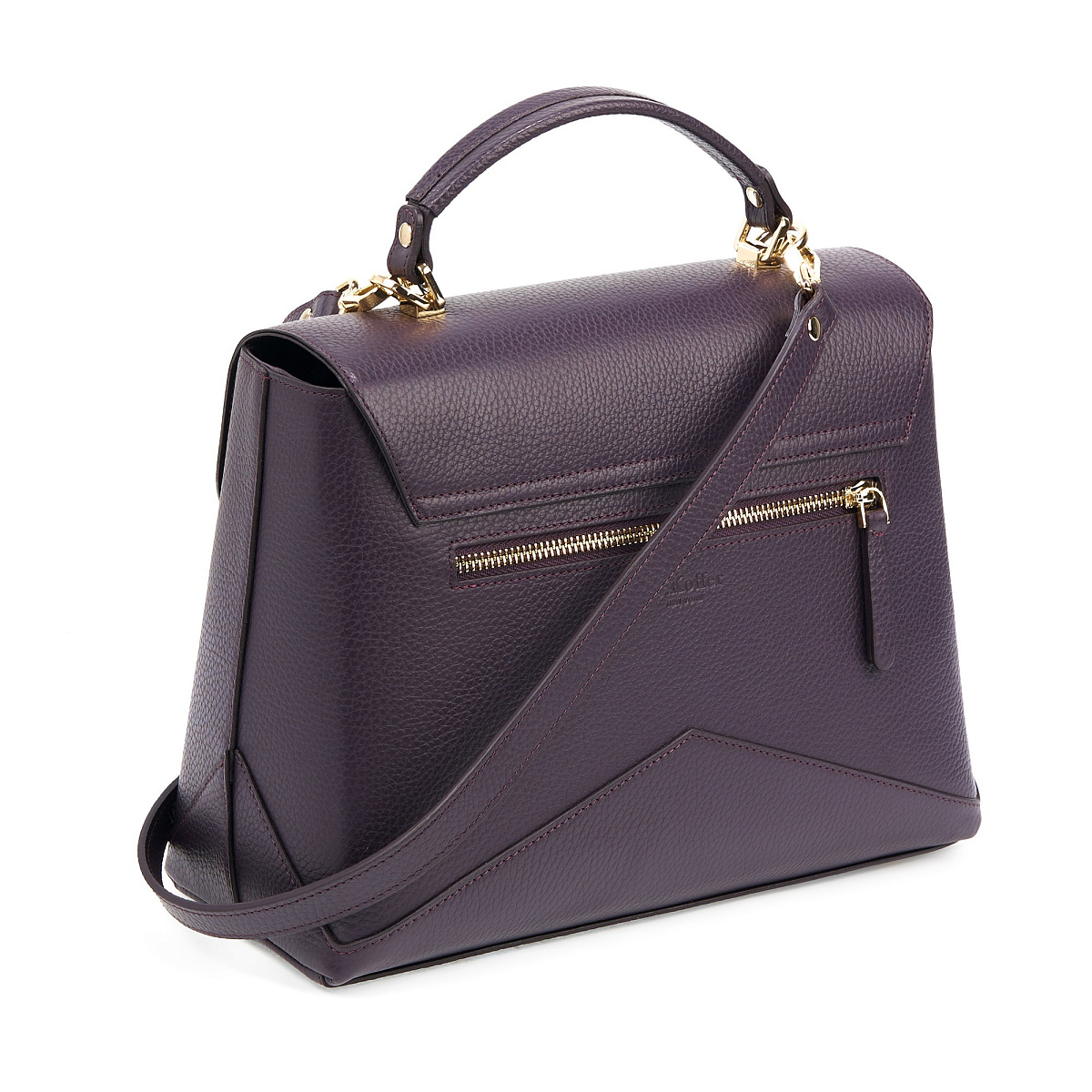 Женская сумка  Dr. Koffer из натуральной кожи фиолетовая