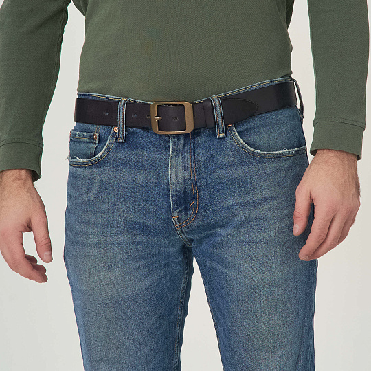 Ремень Dr. Koffer из натуральной кожи черный