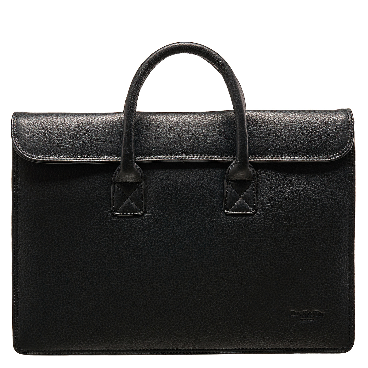 Деловая сумка Dr.Koffer из натуральной кожи черная